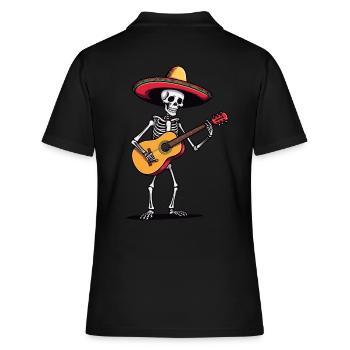 Mexicain Mariachi Guitare Squelette Fiesta - Polo Femme - noir - Dos - Ailine (174cm)