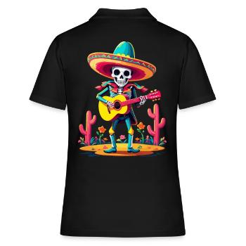 Guitariste squelette mariachi mexicain - Polo Femme - noir - Dos - Ailine (174cm)