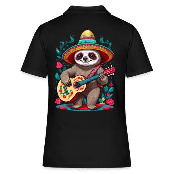 Paresseux, Mariachi, Mexique, Musique, Fiesta - Polo Femme - noir - Dos - Ailine (174cm)