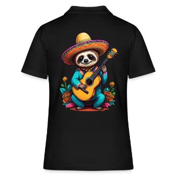 Paresseux Guitariste mariachi mexicain - Polo Femme - noir - Dos - Ailine (174cm)