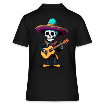 Mexicain Mariachi Squelette Guitariste Fiesta - Polo Femme - noir - Dos - Ailine (174cm)