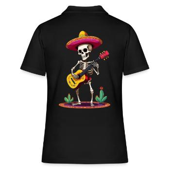 Guitariste squelette mariachi mexicain - Polo Femme - noir - Dos - Ailine (174cm)