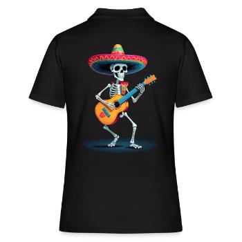Mexicain Mariachi Squelette Guitare Musique - Polo Femme - noir - Dos - Ailine (174cm)