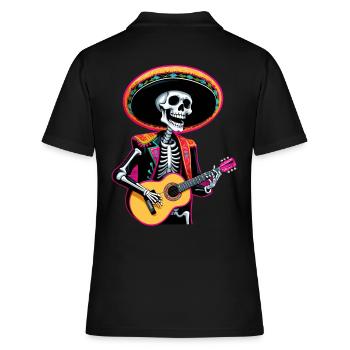 Mexicain Mariachi Squelette Guitariste Fiesta - Polo Femme - noir - Dos - Ailine (174cm)