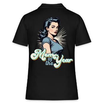 Mère de l’année Maman drôle Maman fière Design - Polo Femme - noir - Dos - Ailine (174cm)