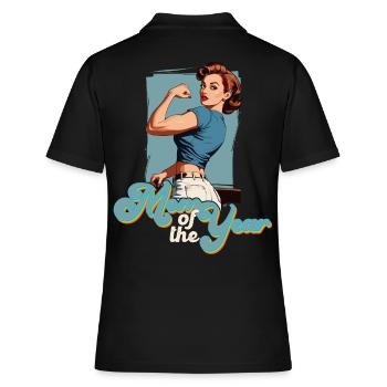 Mère de l’année - Fière du meilleur design de maman - Polo Femme - noir - Dos - Ailine (174cm)