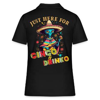 Fiesta Alien Spruch Lustiger Cinco de Mayo - Frauen Polo Shirt - Schwarz - Hinten - Ailine (174cm)