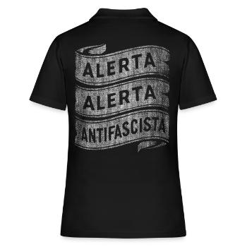 ALERTA ALERTA ANTIFASCIST ANTIFASCISTS - Women's Polo Shirt - black - Back - Ailine (174cm)
