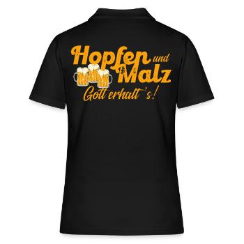 Humorvolles Bier Trinken Biergarten Outfit - Frauen Polo Shirt - Schwarz - Hinten - Ailine (174cm)