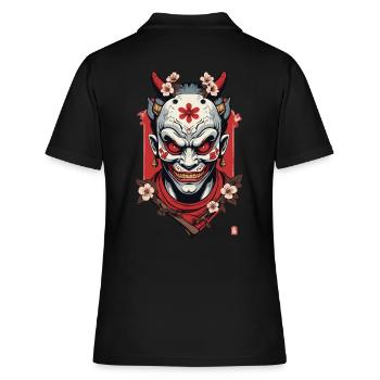 Oni Demon Mask Samurai Japanese Spirit - Women's Polo Shirt - black - Back - Ailine (174cm)