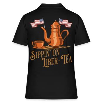 Siroter du thé Liber-tea Independence Day Fun - Polo Femme - noir - Dos - Ailine (174cm)