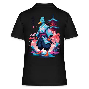 Esthétique Samurai Duck Style Vaporwave - Polo Femme - noir - Dos - Ailine (174cm)