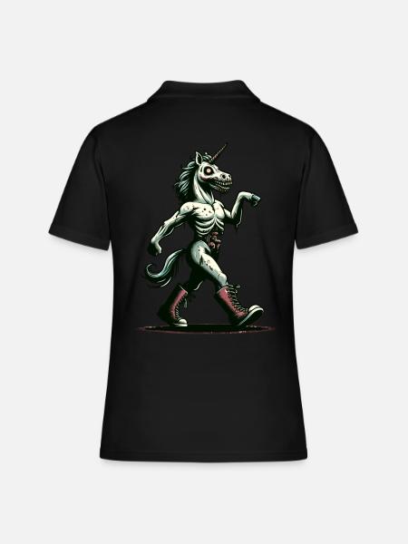 Zombie Licorne Mort-vivant Créature mystique - Polo Femme - noir