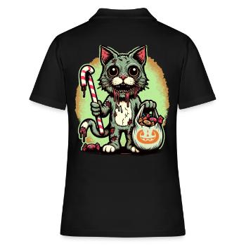 Chat zombie effrayant Trick or Treat - Polo Femme - noir - Dos - Ailine (174cm)