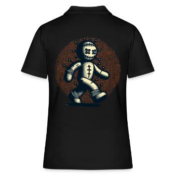 Unheimliche Voodoo Puppe Halloween Kostüm - Frauen Polo Shirt - Schwarz - Hinten - Ailine (174cm)