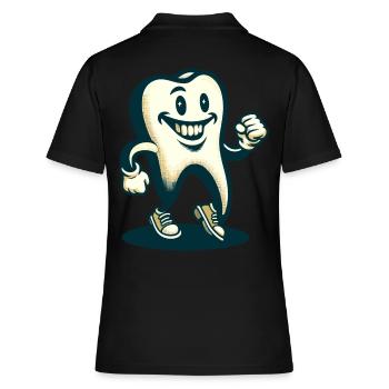 Unheimliche Verkleidung Halloween Zahn - Frauen Polo Shirt - Schwarz - Hinten - Ailine (174cm)