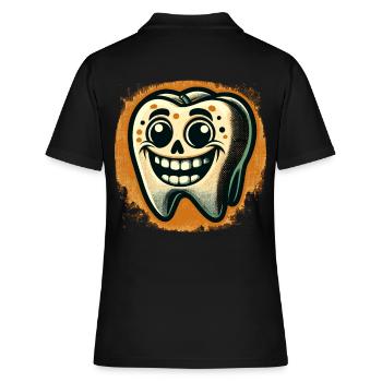 Halloween Hygiène Dentaire Drôle Dent Zombie - Polo Femme - noir - Dos - Ailine (174cm)