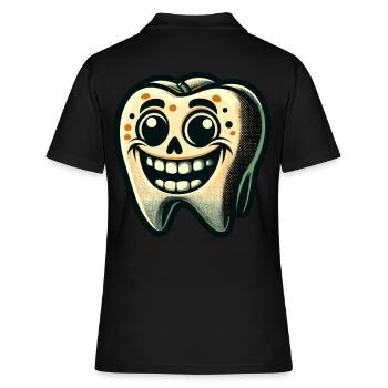 Halloween Hygiène Dentaire Drôle Dent Zombie - Polo Femme - noir - Dos - Ailine (174cm)