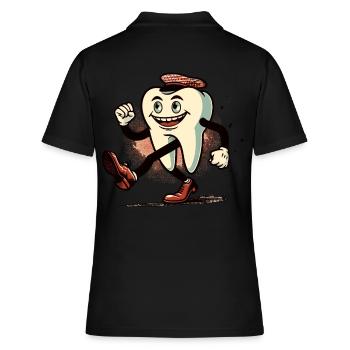 Tooth Decay Tooth Funny Halloween - Women's Polo Shirt - black - Back - Ailine (174cm)