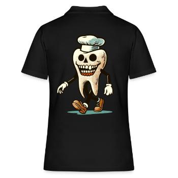 Halloween Hygiène Dentaire Drôle Dent Zombie - Polo Femme - noir - Dos - Ailine (174cm)