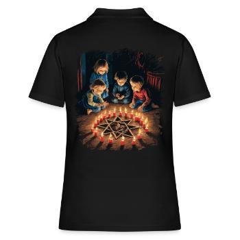 Rituels d’invocation occulte Rétro Vintage Design - Polo Femme - noir - Dos - Ailine (174cm)