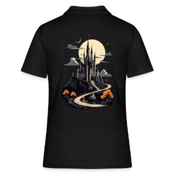 Château hanté effrayant Château hanté magique - Polo Femme - noir - Dos - Ailine (174cm)