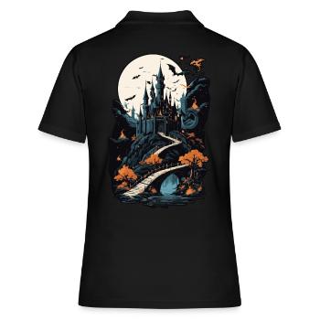 Château hanté effrayant Château hanté magique - Polo Femme - noir - Dos - Ailine (174cm)