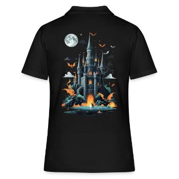 Château hanté effrayant Château hanté magique - Polo Femme - noir - Dos - Ailine (174cm)