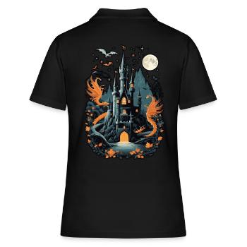 Château hanté effrayant Château hanté magique - Polo Femme - noir - Dos - Ailine (174cm)