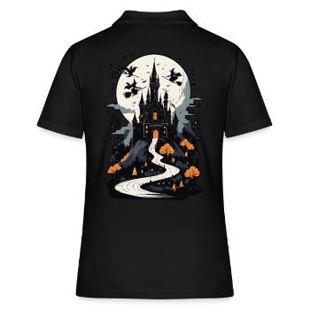 Château hanté effrayant Château hanté magique - Polo Femme - noir - Dos - Ailine (174cm)