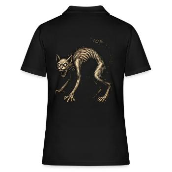 Magische Hexenkatze Entsetzliche Horror Katze - Frauen Polo Shirt - Schwarz - Hinten - Ailine (174cm)