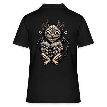 Magische Dämonen Katze Entsetzliche Horror Katze - Frauen Polo Shirt - Schwarz - Hinten - Ailine (174cm)