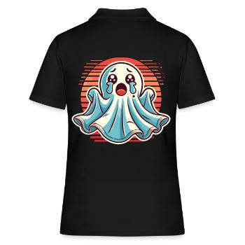 Sad Ghost Cute Weeping Ghosts - Women's Polo Shirt - black - Back - Ailine (174cm)