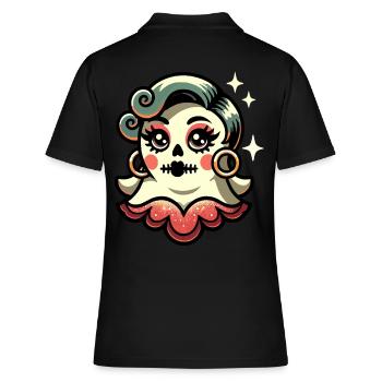 Drôle Glamour Ghoul Flashy Halloween Fille - Polo Femme - noir - Dos - Ailine (174cm)