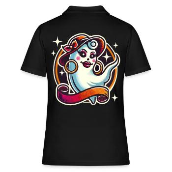 Drôle Glamour Goule Flashy Halloween - Polo Femme - noir - Dos - Ailine (174cm)