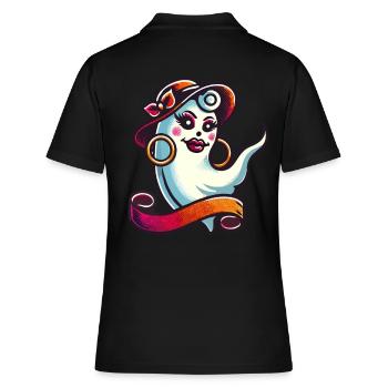 Drôle Glamour Goule Flashy Halloween - Polo Femme - noir - Dos - Ailine (174cm)