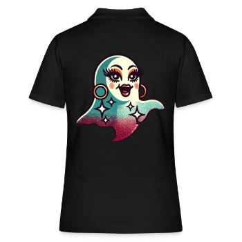 Drôle Glamour Goule Flashy Halloween - Polo Femme - noir - Dos - Ailine (174cm)