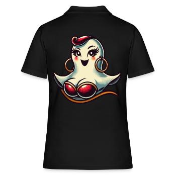 Drôle Glamour Goule Flashy Halloween - Polo Femme - noir - Dos - Ailine (174cm)