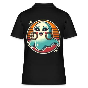 Drôle Glamour Goule Flashy Halloween - Polo Femme - noir - Dos - Ailine (174cm)