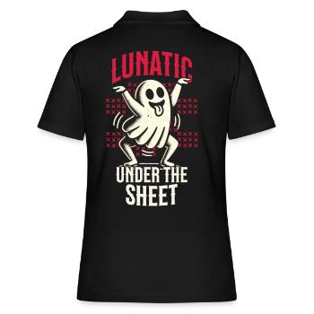 Lunatique sous le drap drôle de conception fantôme - Polo Femme - noir - Dos - Ailine (174cm)