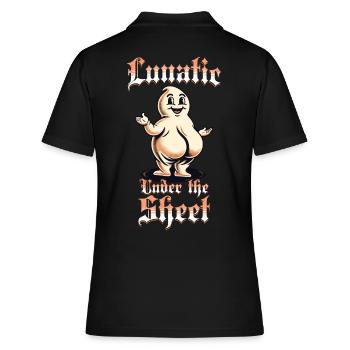 Lunatique sous la feuille Funny Ghost Design - Polo Femme - noir - Dos - Ailine (174cm)