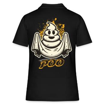 Lustiges Kackhaufen Gespenst Poo Anstatt Boo - Frauen Polo Shirt - Schwarz - Hinten - Ailine (174cm)