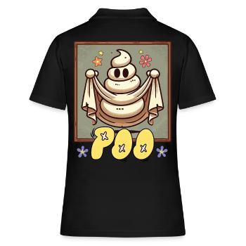 Lustiges Kackhaufen Gespenst Poo Anstatt Boo - Frauen Polo Shirt - Schwarz - Hinten - Ailine (174cm)