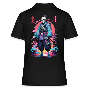Oni Skeleton Samurai & Vaporwave Design esthétique - Polo Femme - noir - Dos - Ailine (174cm)