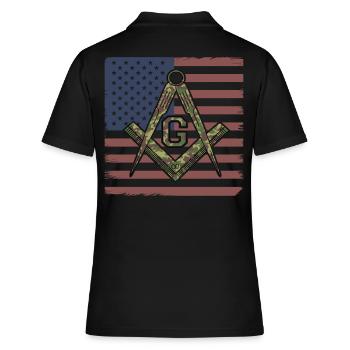 Drapeau américain maçon maçon maçon camouflage franc-maçon - Polo Femme - noir - Dos - Ailine (174cm)
