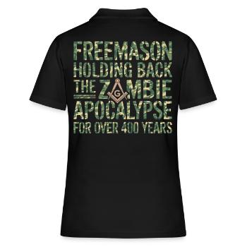 Zombie Apocalypse Mason Maçon Maçon Camo Franc-maçon - Polo Femme - noir - Dos - Ailine (174cm)