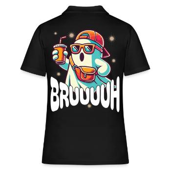 Unheimliches Halloween Gespenst Bruh - Frauen Polo Shirt - Schwarz - Hinten - Ailine (174cm)