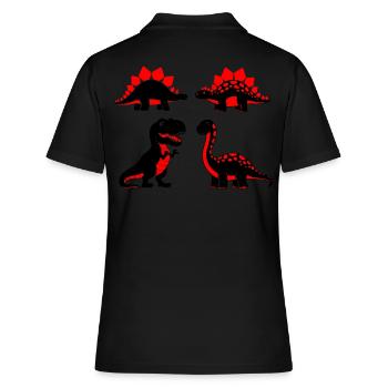 Bébés dinosaures contrastés - Polo Femme - noir - Dos - Ailine (174cm)