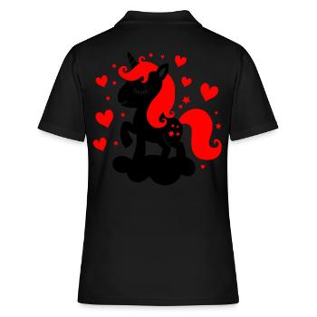 Bébé licorne contrastée - Polo Femme - noir - Dos - Ailine (174cm)
