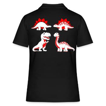 Bébés dinosaures contrastés - Polo Femme - noir - Dos - Ailine (174cm)